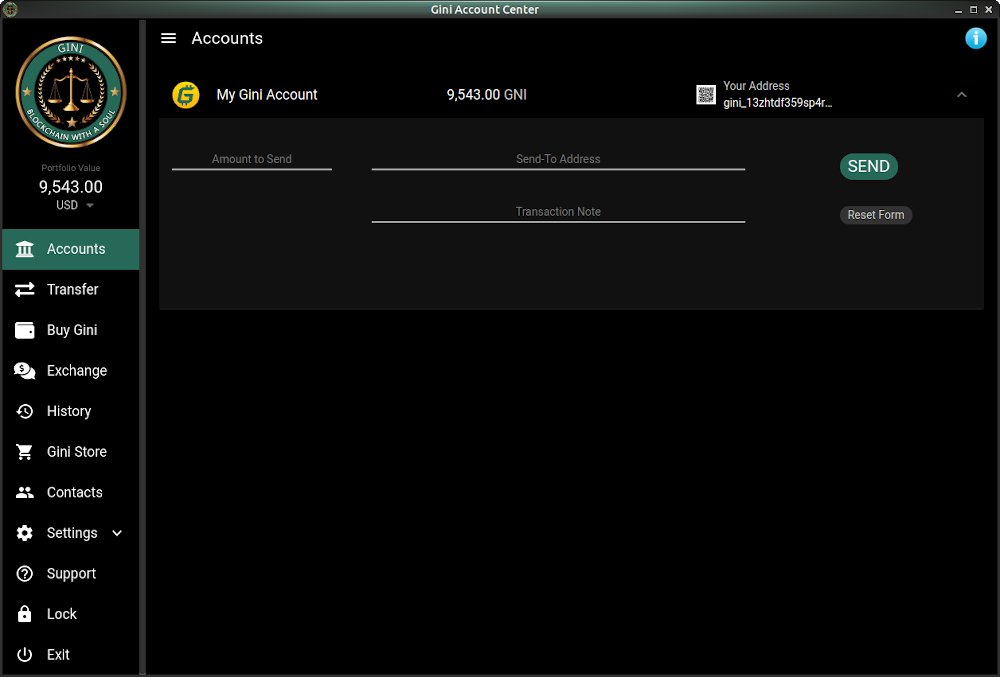Gini Accounts Screen